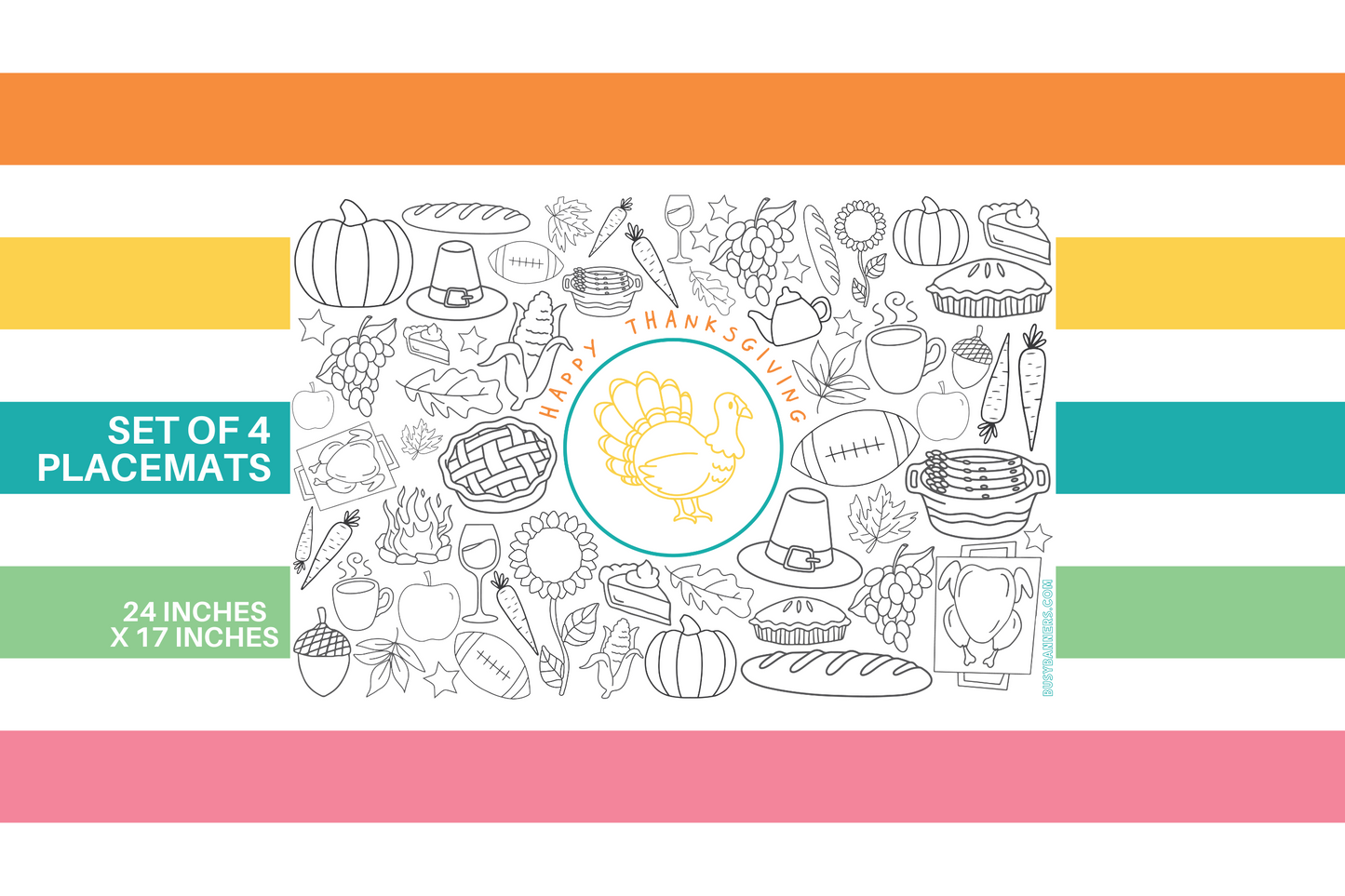 Happy Thanksgiving - Placemat Pack (4)