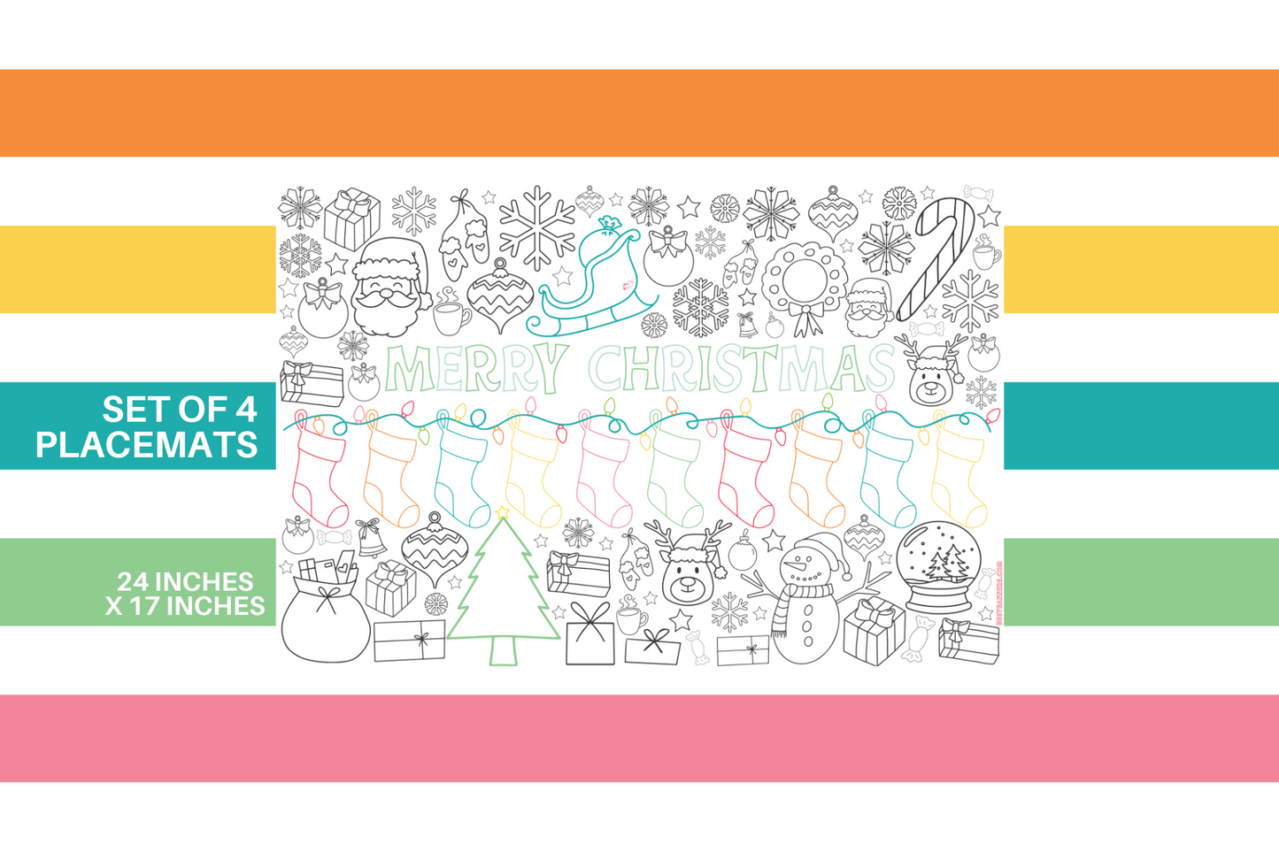 Merry Christmas - Placemat Pack (4)